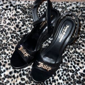 Juicy Couture Black and Gold Heels